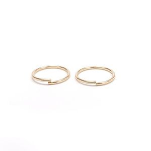 10mm- 14k Gold Dainty endless mini hoops, handmade everyday earring hoops